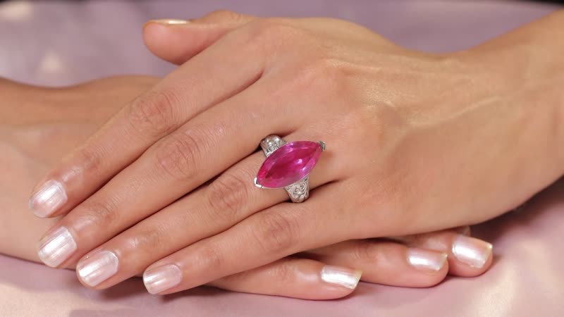 Radiant Orchid Quartz (Triplet) Solitaire Ring in Stainless Steel (Size 10.0) 10.50 ctw