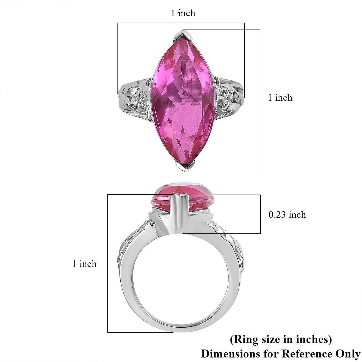 Radiant Orchid Quartz (Triplet) Solitaire Ring in Stainless Steel (Size 10.0) 10.50 ctw