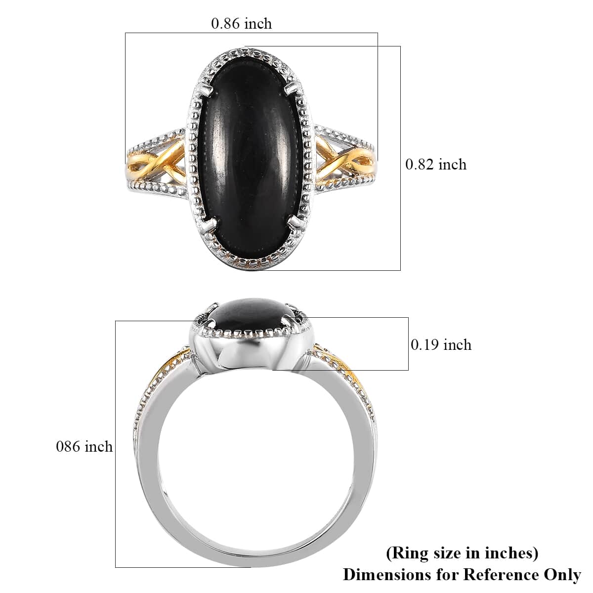 Karis Shungite Solitaire Ring in 18K YG Plated and Platinum Bond (Size 10.0) 3.35 ctw image number 5