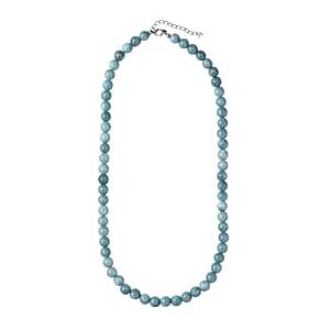 Milky Aquamarine Beaded Necklace 20 Inches in Platinum Over Sterling Silver 245.00 ctw