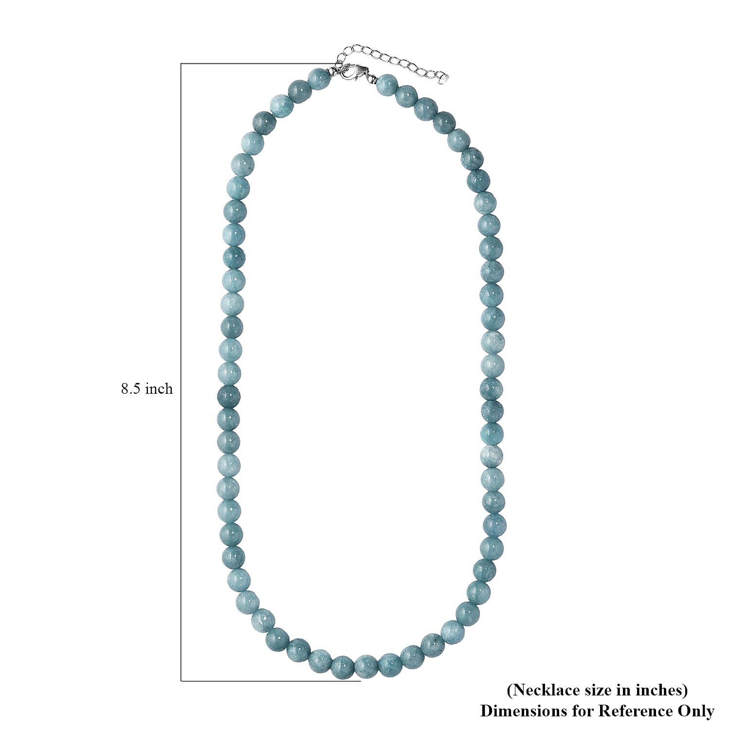 Milky Aquamarine Beaded Necklace 20 Inches in Platinum Over Sterling Silver 245.00 ctw