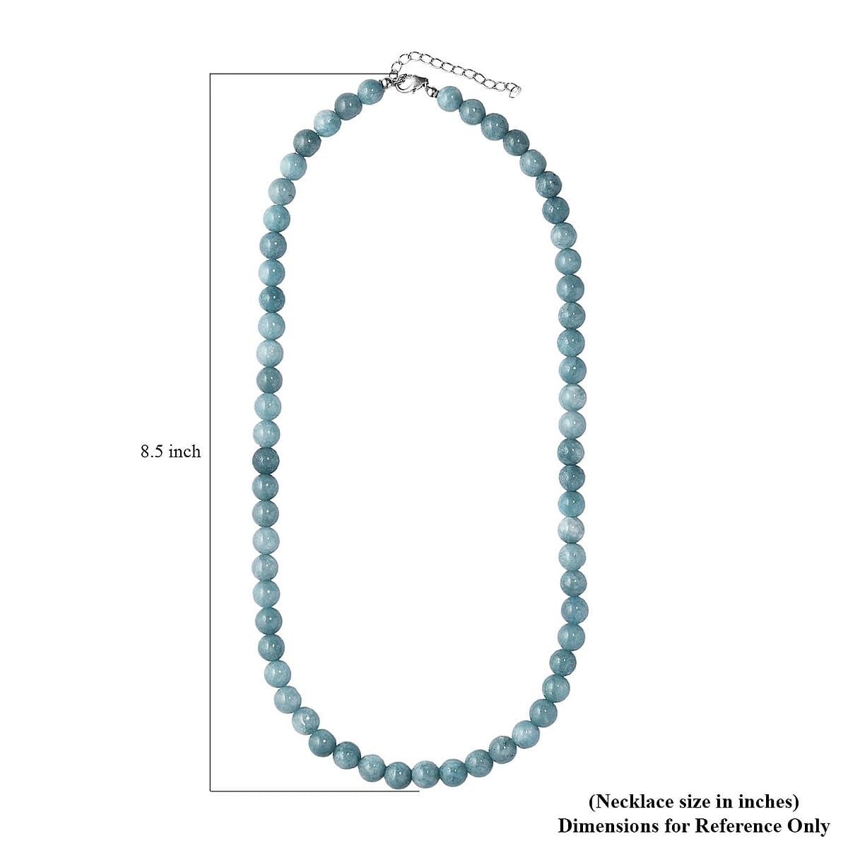 Milky Aquamarine Beaded Necklace 20 Inches in Platinum Over Sterling Silver 245.00 ctw image number 5