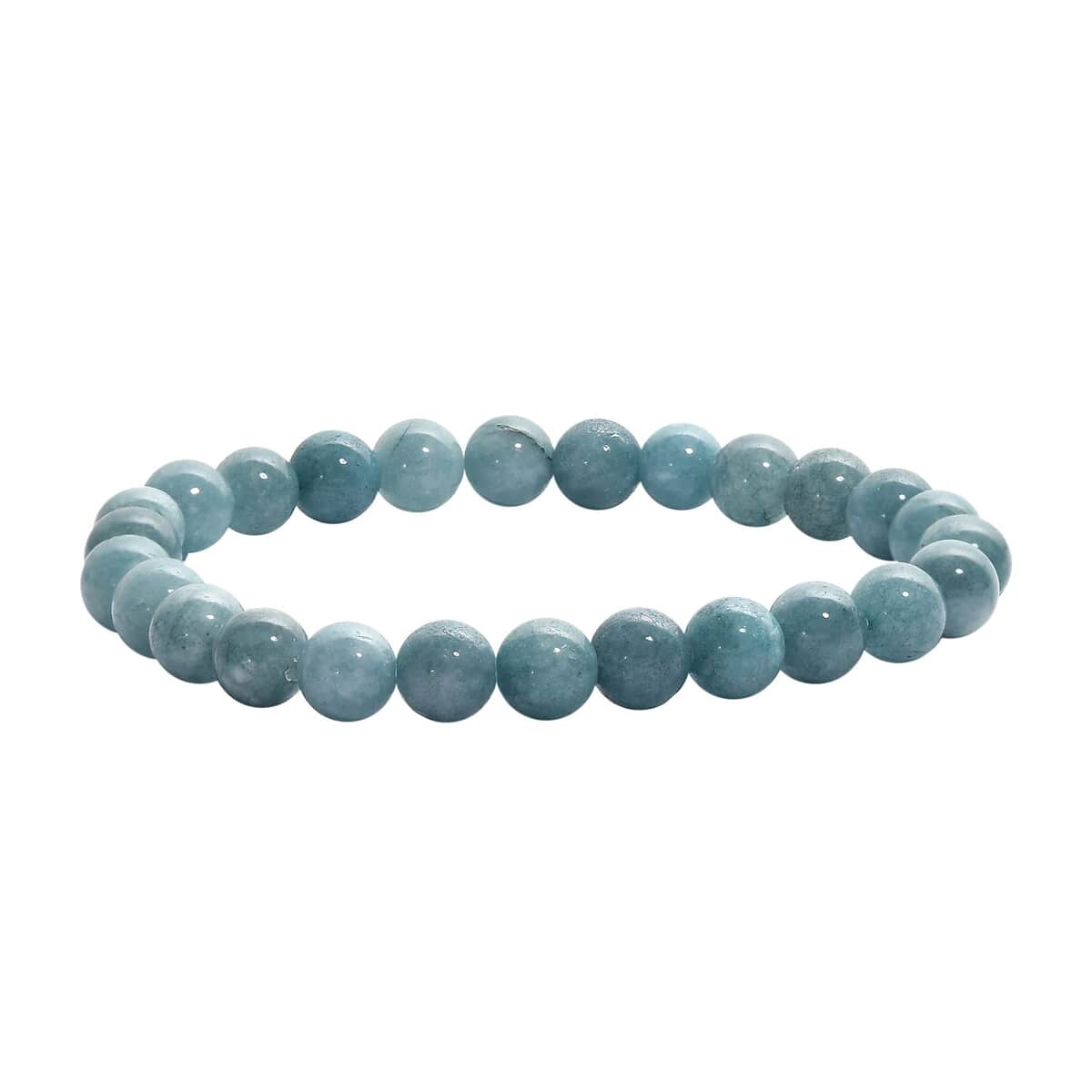 Milky Aquamarine Beaded Stretch Bracelet (7.25 In) 100.00 ctw image number 0