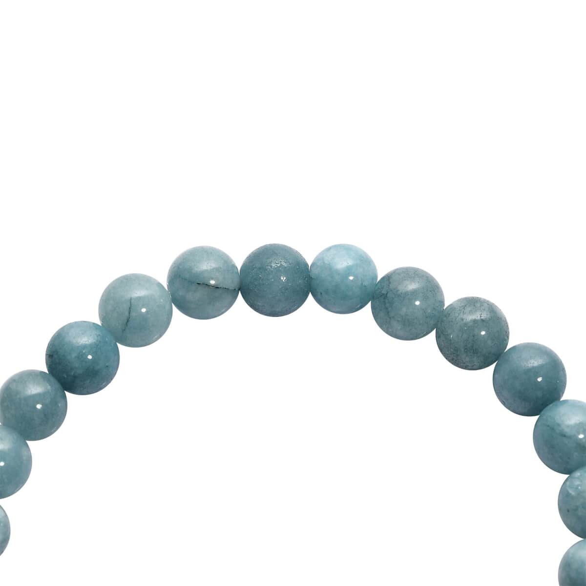 Milky Aquamarine Beaded Stretch Bracelet (7.25 In) 100.00 ctw image number 3