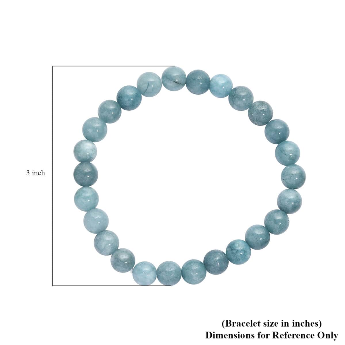 Milky Aquamarine Beaded Stretch Bracelet (7.25 In) 100.00 ctw image number 4