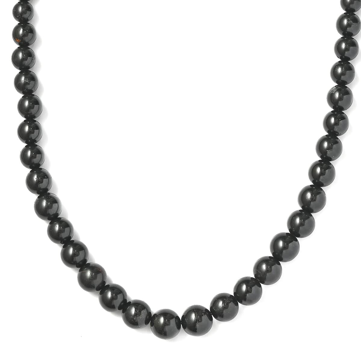 Black Tourmaline Beaded Necklace 20-22 Inches in Sterling Silver 265.00 ctw image number 3