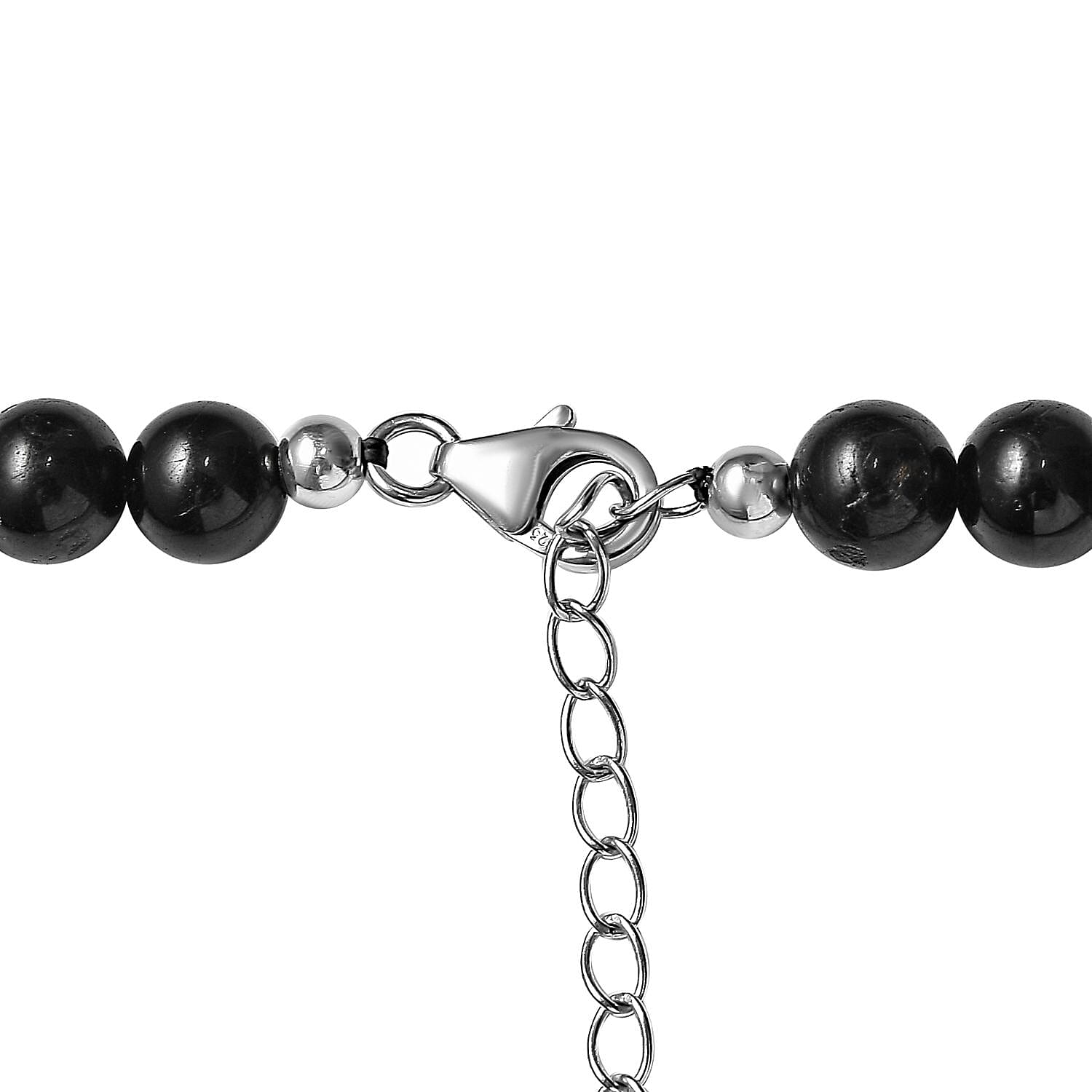 Black Tourmaline Beaded Necklace 20-22 Inches in Sterling Silver 265.00 ctw