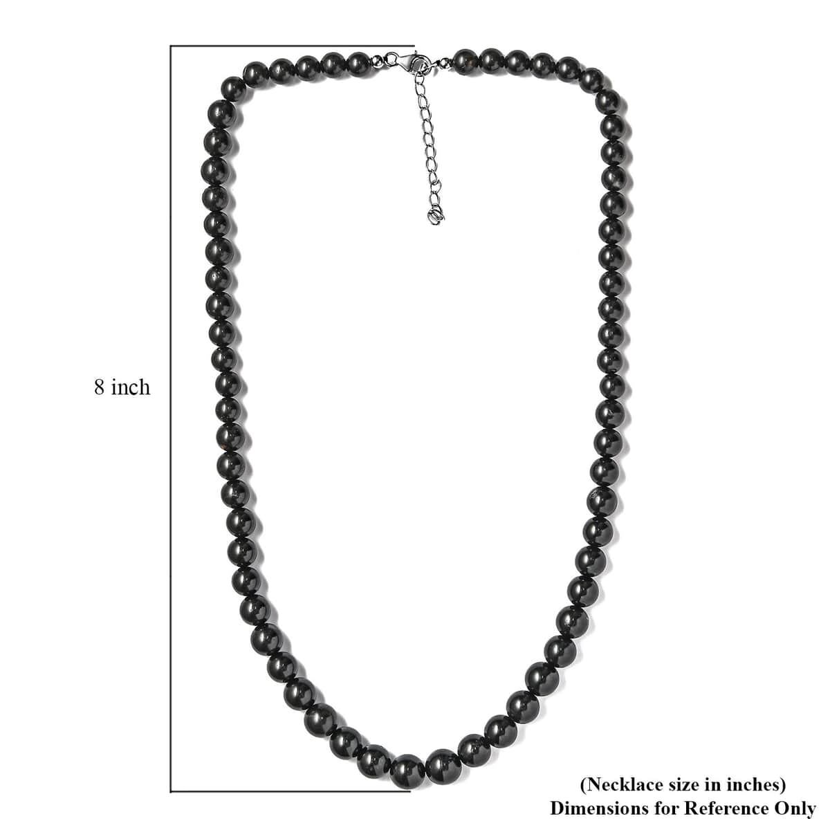 Black Tourmaline Beaded Necklace 20-22 Inches in Sterling Silver 265.00 ctw image number 5