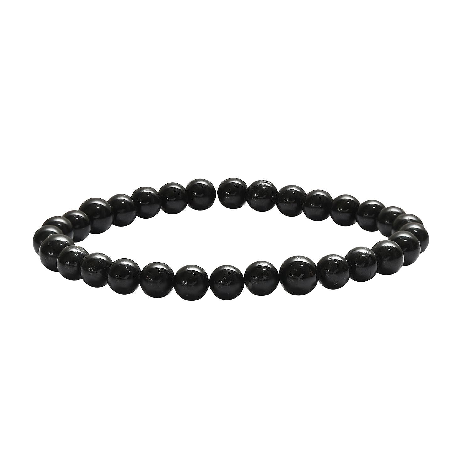 Black Tourmaline Beaded Stretch Bracelet 94.00 ctw