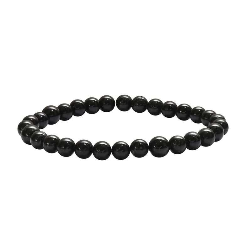 Black Tourmaline Beaded Stretch Bracelet 94.00 ctw