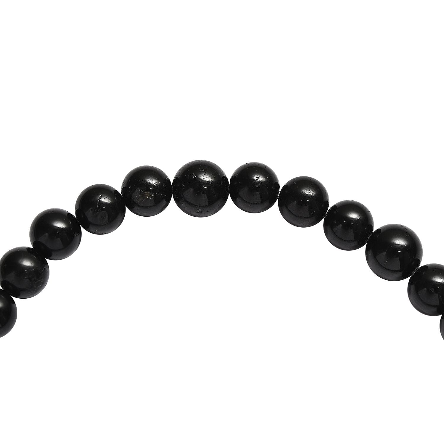 Black Tourmaline Beaded Stretch Bracelet 94.00 ctw