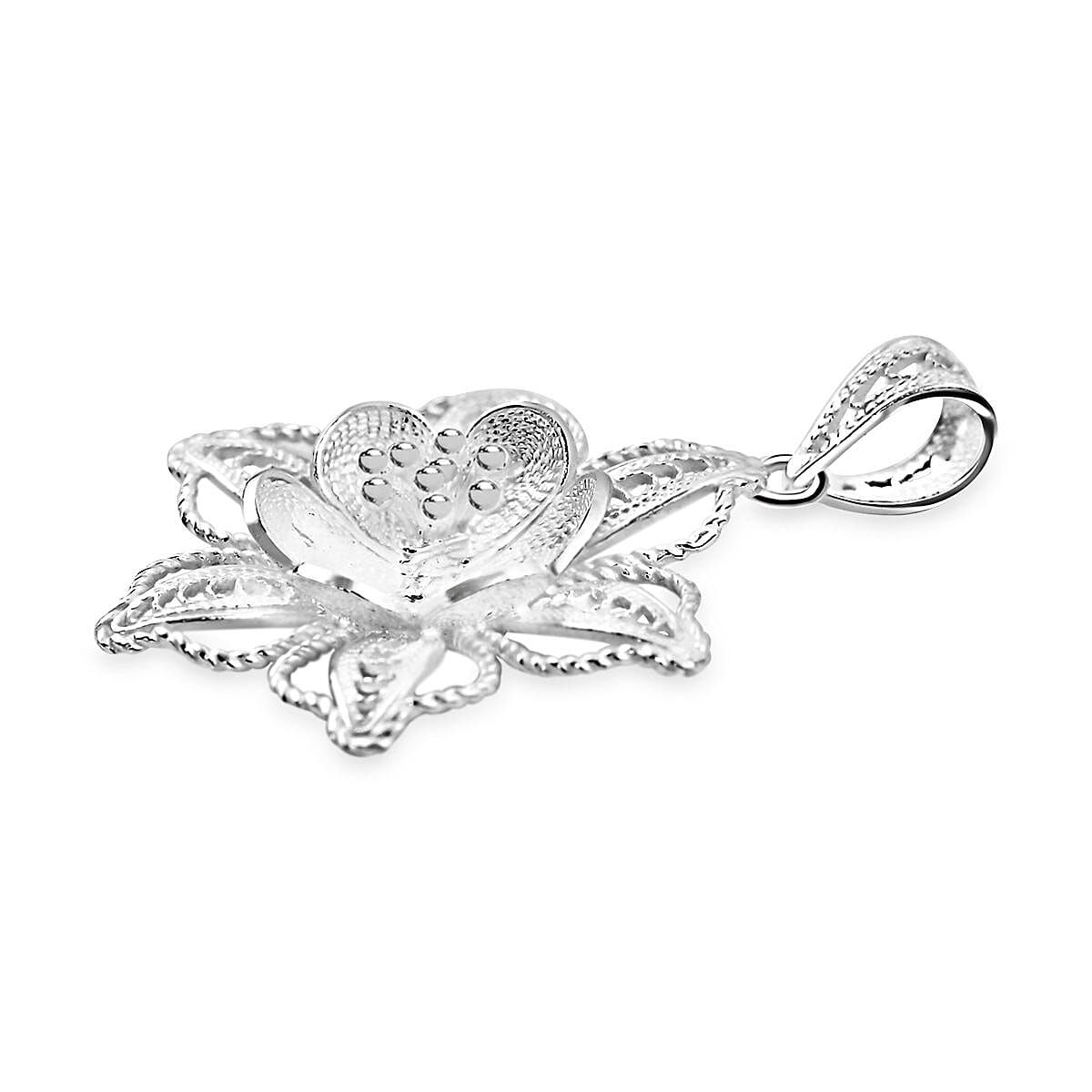 Artistry Tarakashi Collection Floral Pendant without Chain in Sterling Silver 2.05 Grams image number 3