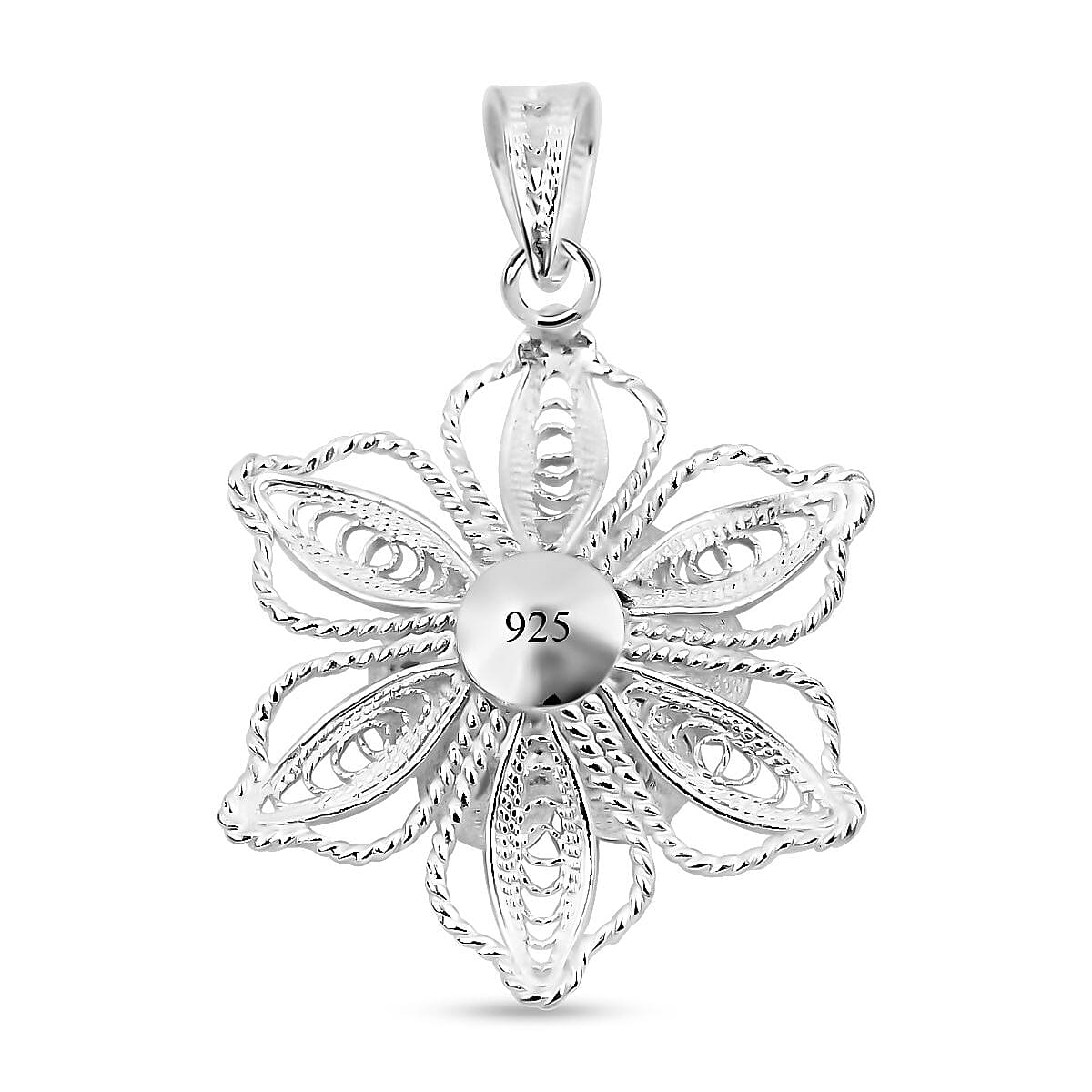Artistry Tarakashi Collection Floral Pendant without Chain in Sterling Silver 2.05 Grams image number 4