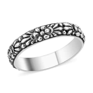 Bali Legacy Sterling Silver Floral Ring (Size 5.0) 3.30 Grams