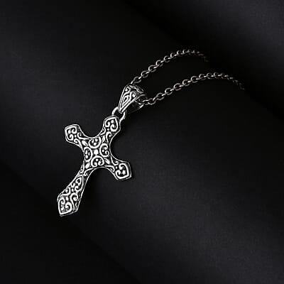 Bali Legacy Cross Pendant without Chain in Sterling Silver 3.65 Grams