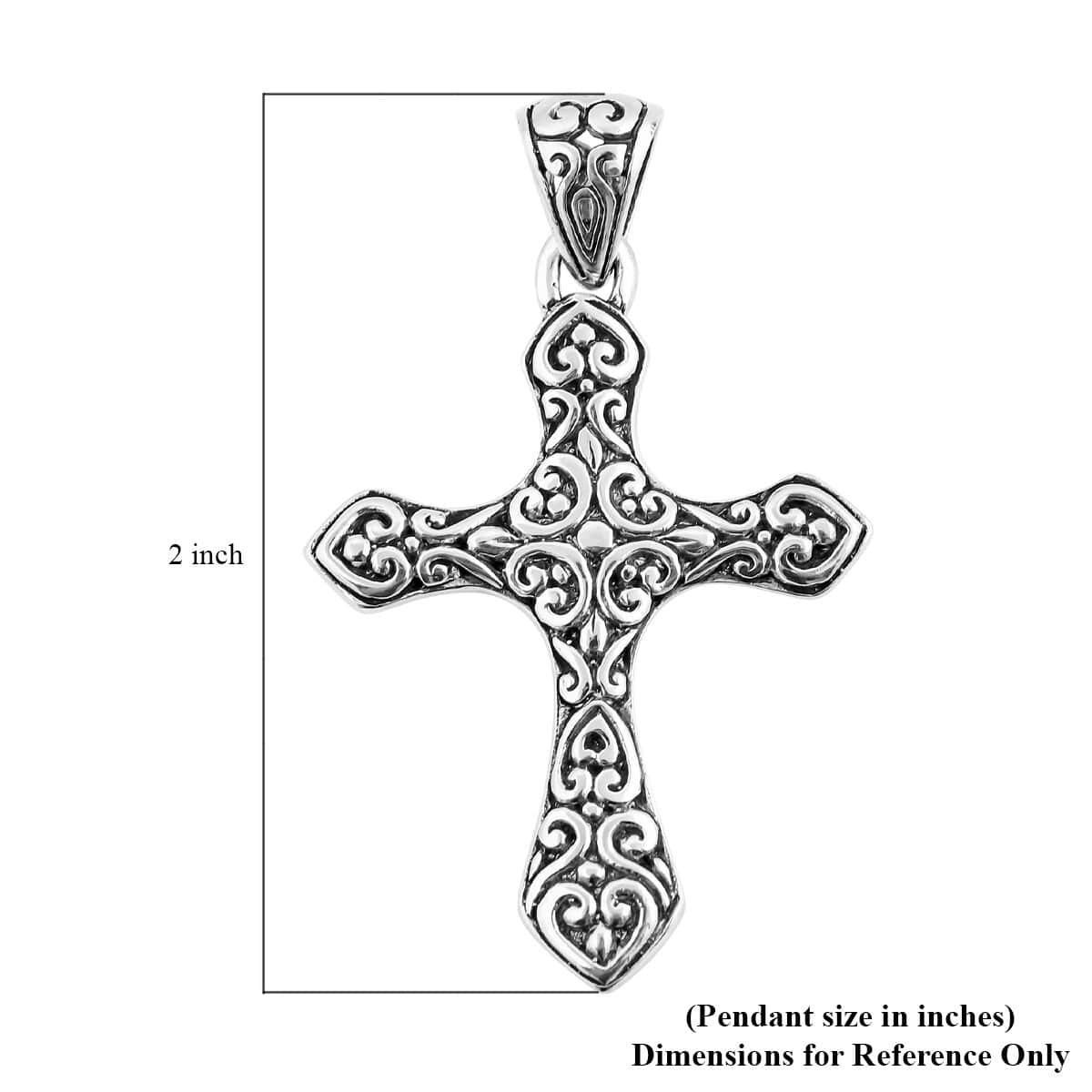 Bali Legacy Cross Pendant in Sterling Silver 3.65 Grams image number 5