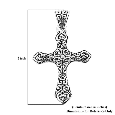 Bali Legacy Cross Pendant without Chain in Sterling Silver 3.65 Grams
