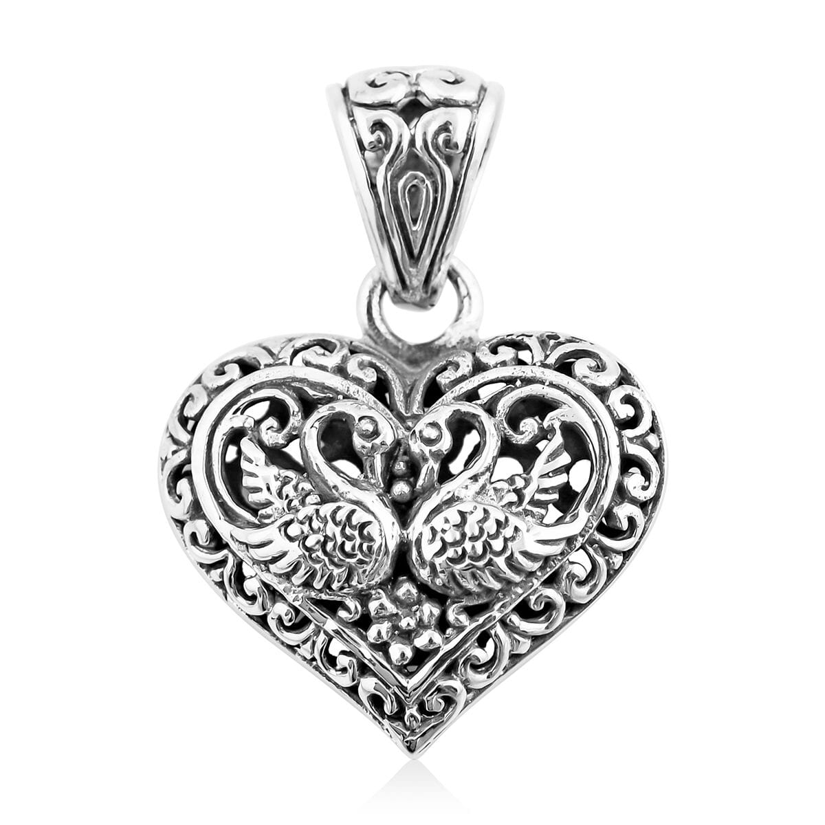 Bali Legacy Double Swan Pendant without Chain in Sterling Silver 4.60 Grams image number 0