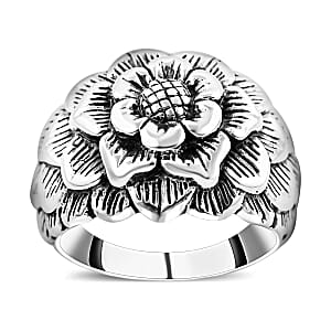 Bali Legacy Floral Ring in Sterling Silver (Size 10.0) 10.15 Grams