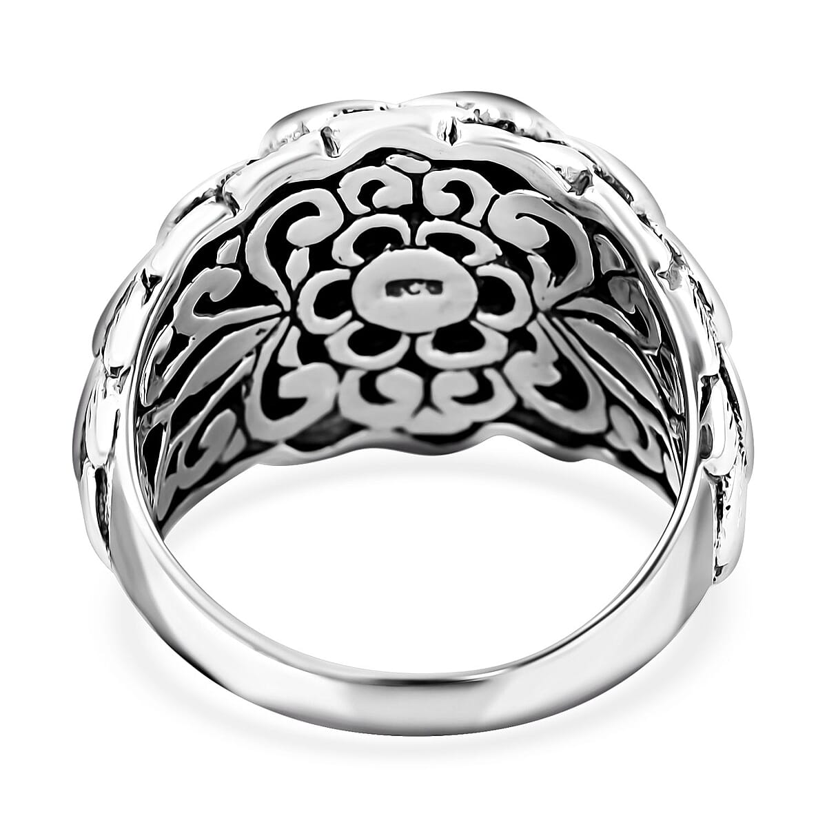 Bali Legacy Floral Ring in Sterling Silver (Size 10.0) 10.15 Grams image number 4