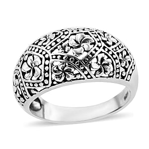 Bali Legacy Sterling Silver Floral Ring (Size 6.0) 4.80 Grams
