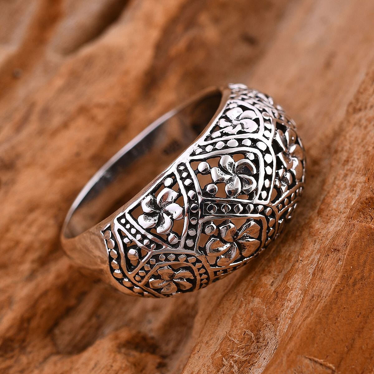 Bali Legacy Sterling Silver Floral Ring (Size 6.0) 4.80 Grams image number 1