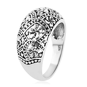 Bali Legacy Sterling Silver Floral Ring (Size 6.0) 4.80 Grams