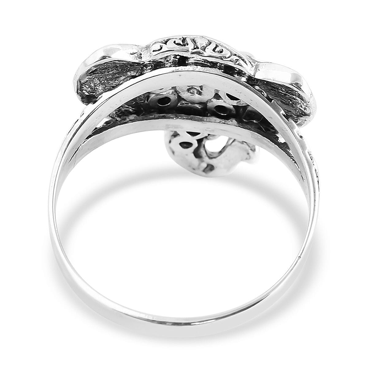Bali Legacy Sterling Silver Elephant Head Ring (Size 10.0) 5.30 Grams image number 4