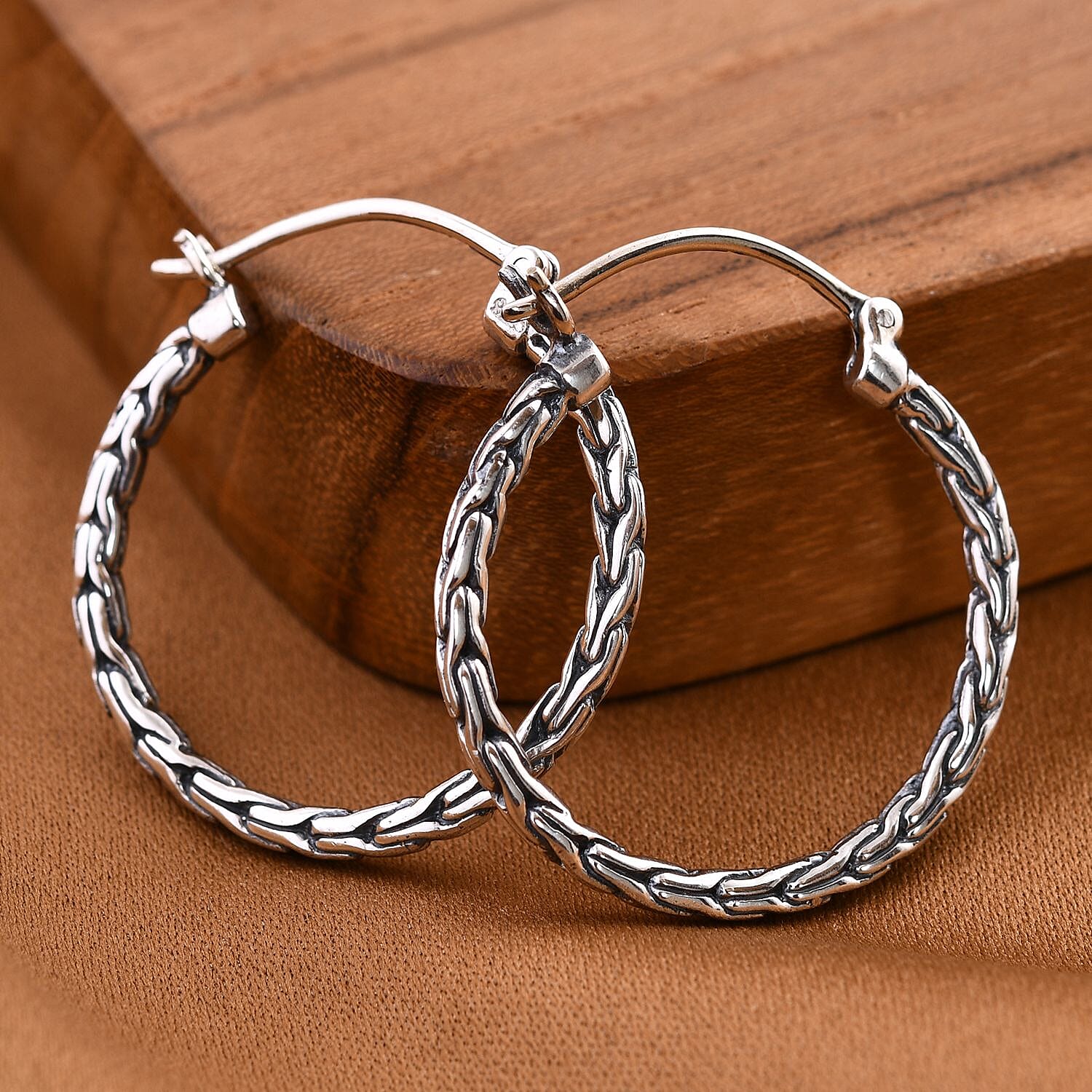 Bali Legacy Sterling Silver Hoop Earrings 6.40 Grams