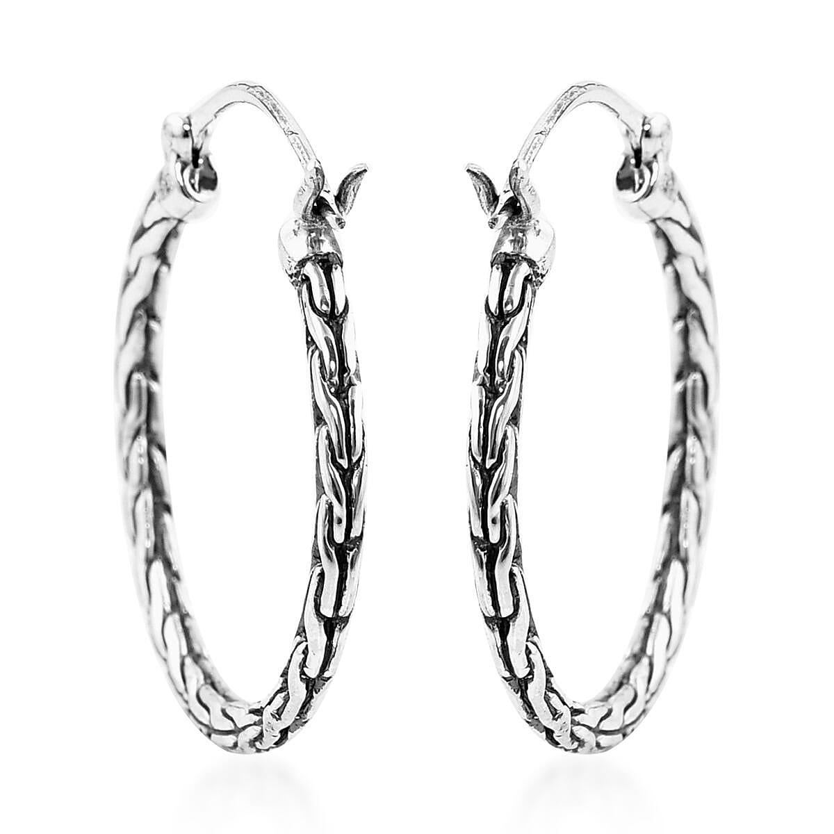 Bali Legacy Sterling Silver Hoop Earrings 6.40 Grams