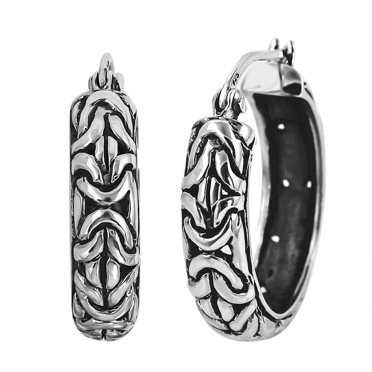 Bali Legacy Sterling Silver Hoop Earrings 6 Grams image number 0