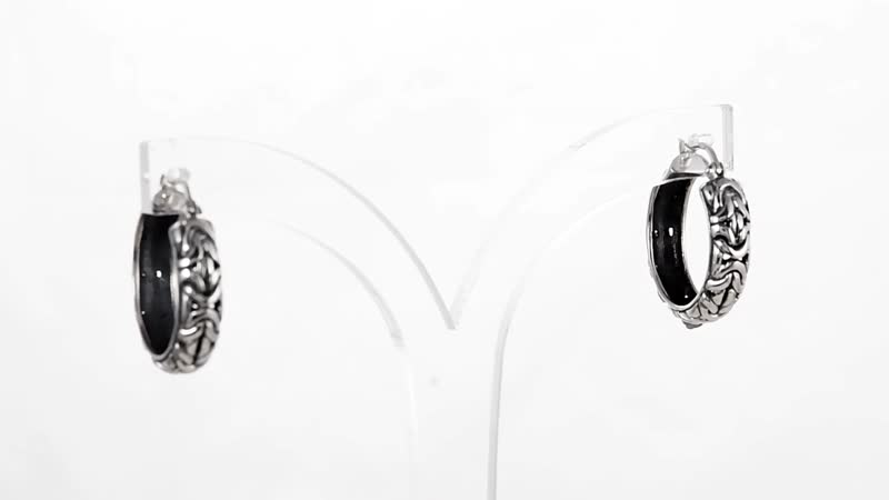 Bali Legacy Sterling Silver Hoop Earrings 6 Grams