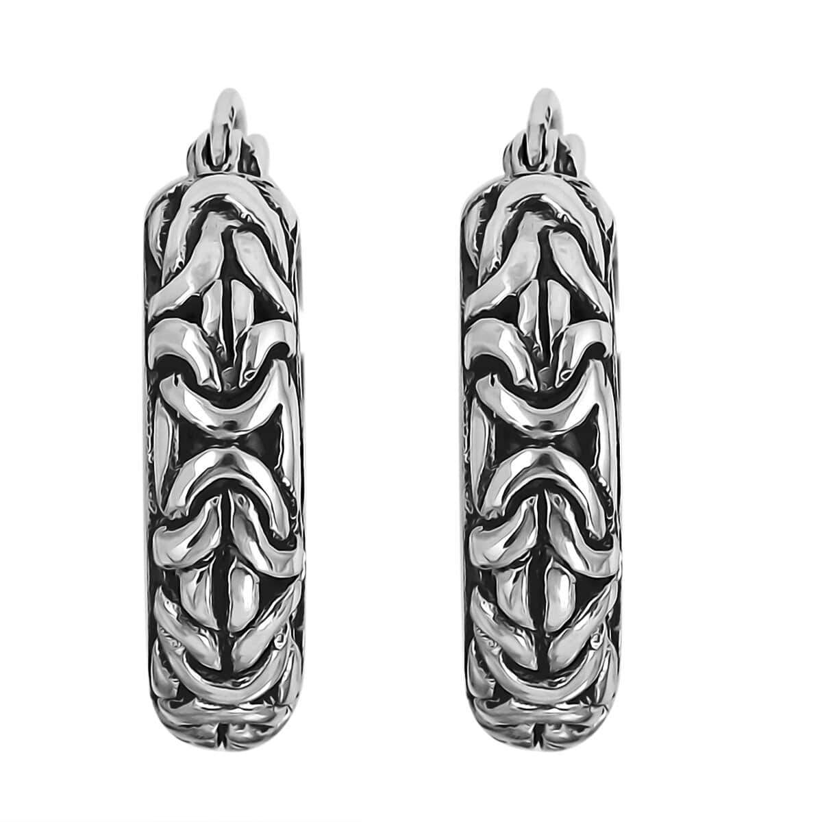 Bali Legacy Sterling Silver Hoop Earrings 6 Grams image number 3