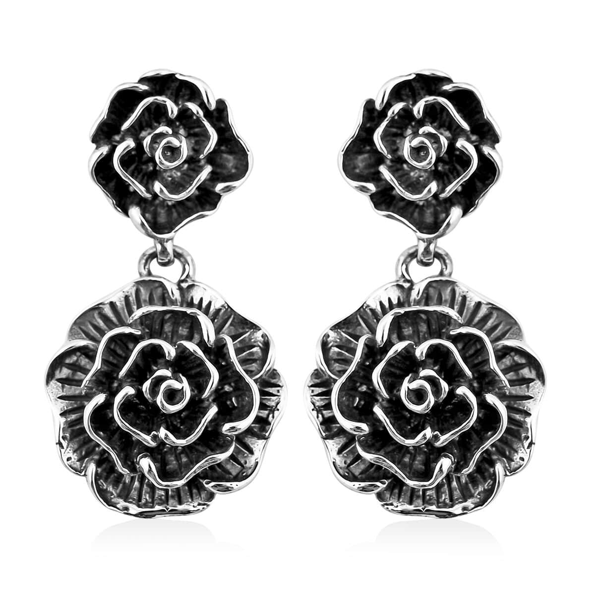 Bali Legacy Sterling Silver Flower Earrings 6.85 Grams image number 0