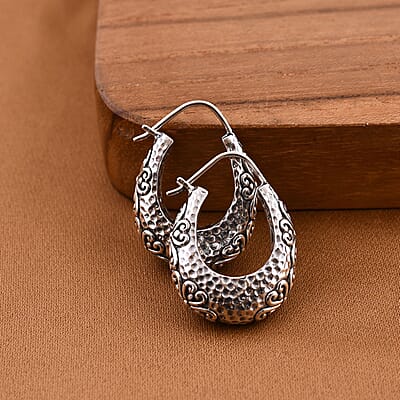 Bali Legacy Sterling Silver Hoop Earrings 10.65 Grams