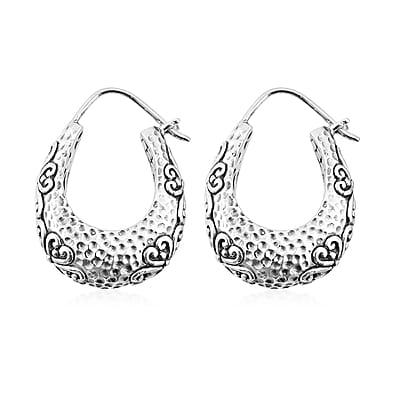Bali Legacy Sterling Silver Hoop Earrings 10.65 Grams