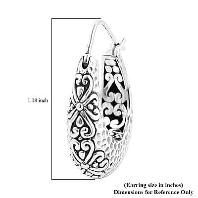 Bali Legacy Sterling Silver Hoop Earrings 10.65 Grams