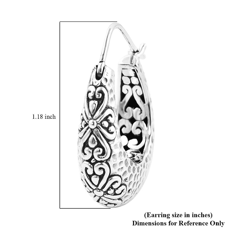 Bali Legacy Sterling Silver Hoop Earrings 10.65 Grams
