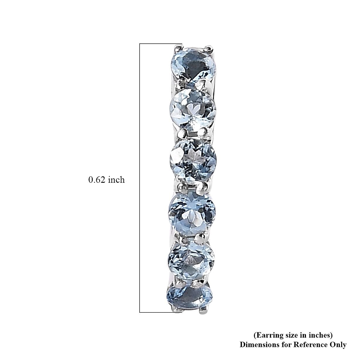 Santa Maria Aquamarine Hoop Earrings in Platinum Over Sterling Silver 0.75 ctw image number 4
