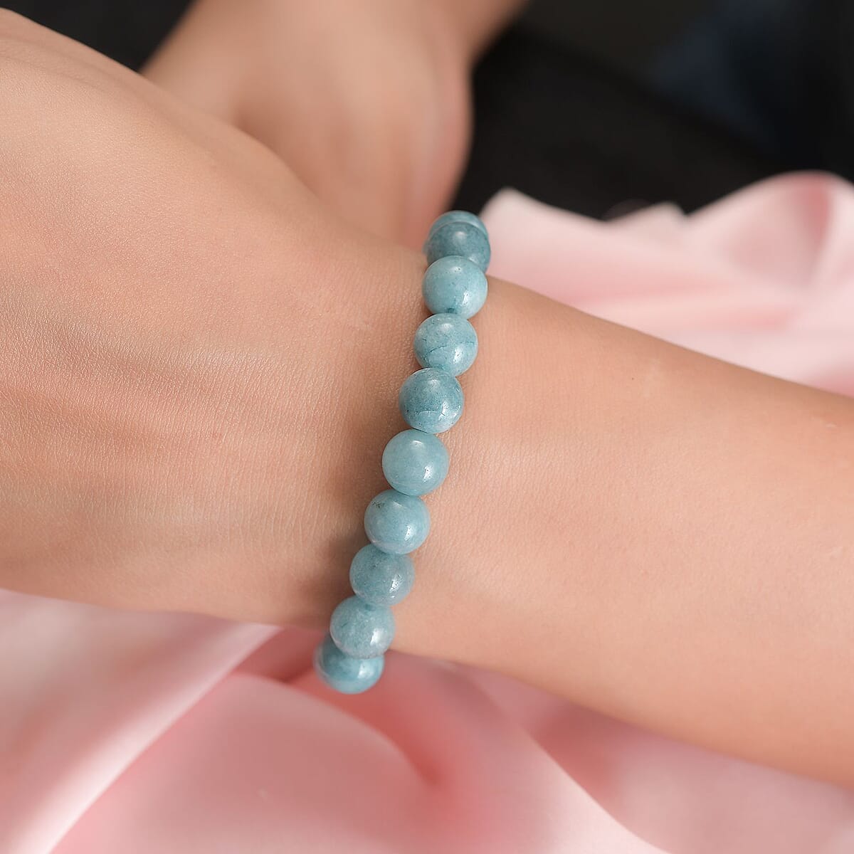 Milky Aquamarine Bolo Bracelet in Rhodium Over Sterling Silver (9.50 In) 57.00 ctw image number 2