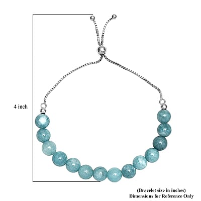 Milky Aquamarine Bolo Bracelet in Rhodium Over Sterling Silver (9.50 In) 57.00 ctw