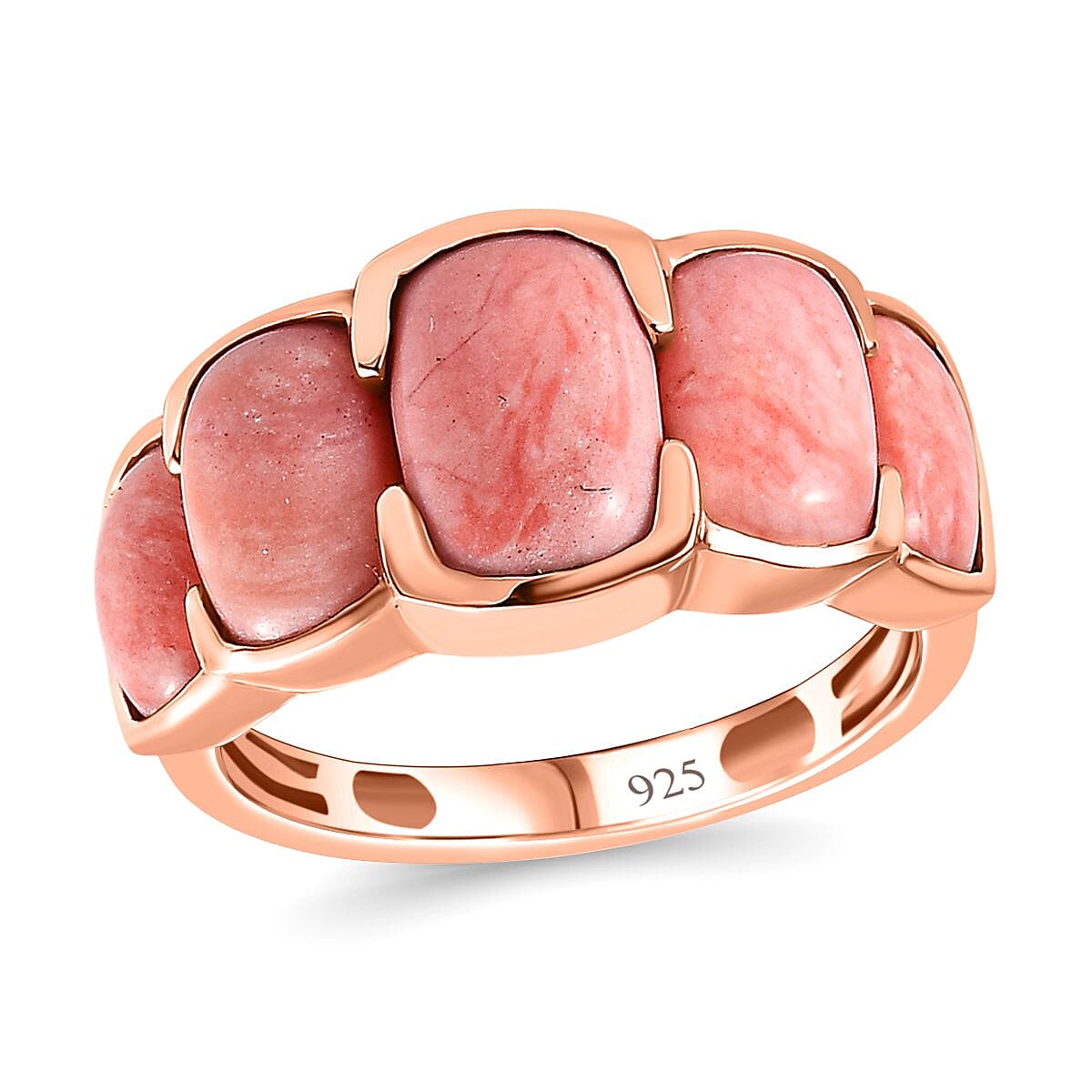 Oregon Sunrise Peach Opal 3.00 ctw Ring in Vermeil Rose Gold Over Sterling Silver (Size 5.5)