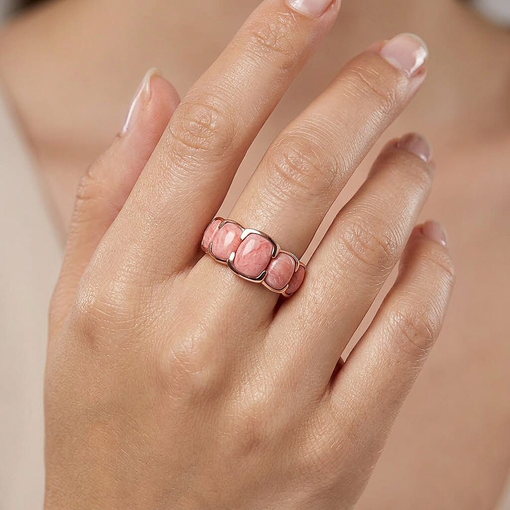 Oregon Sunrise Peach Opal 3.00 ctw Ring in Vermeil Rose Gold Over Sterling Silver (Size 5.5)