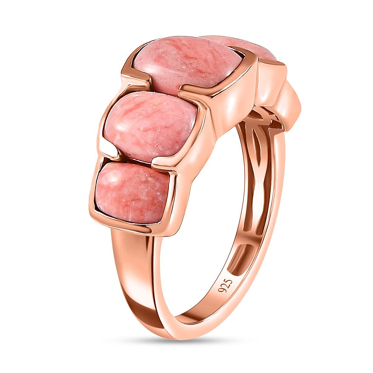 Oregon Sunrise Peach Opal 3.00 ctw Ring in Vermeil Rose Gold Over Sterling Silver (Size 5.5)