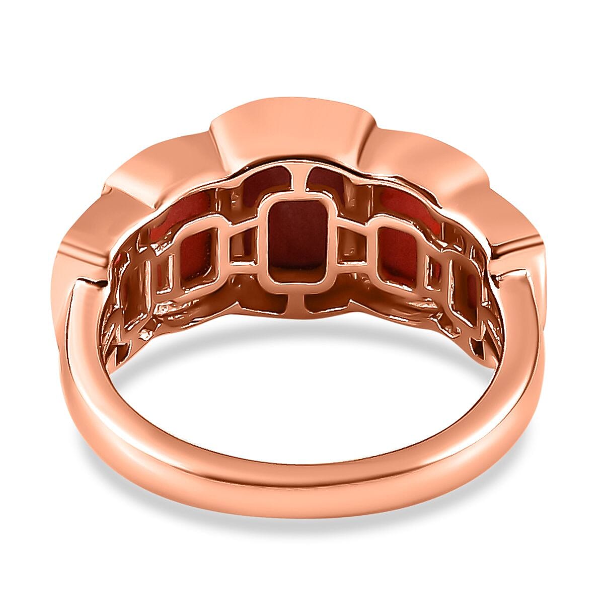 Oregon Sunrise Peach Opal 3.00 ctw Ring in Vermeil Rose Gold Over Sterling Silver (Size 5.5)