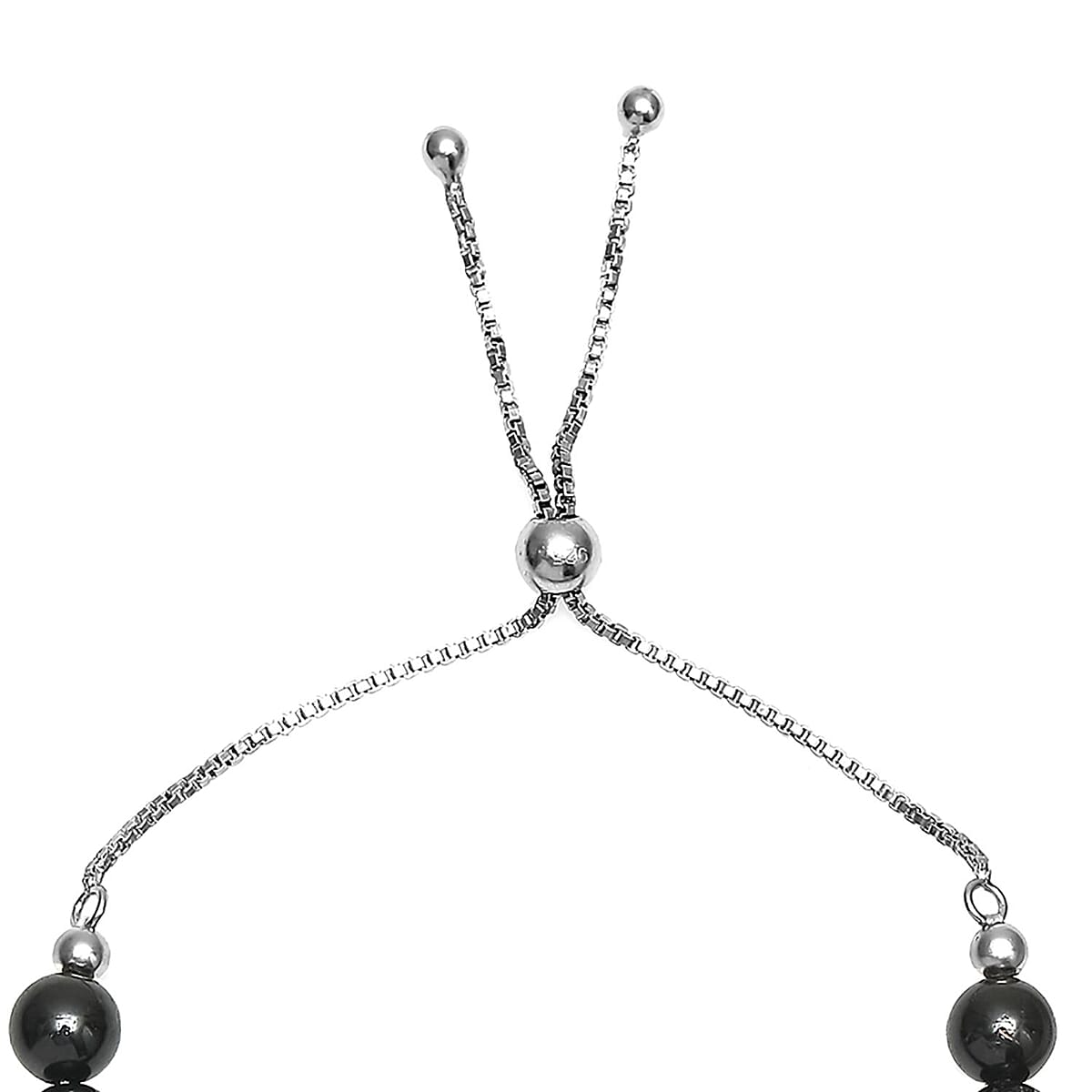 Shungite Bolo Bracelet in Rhodium Over Sterling Silver (9.50 In) 57.10 ctw image number 3