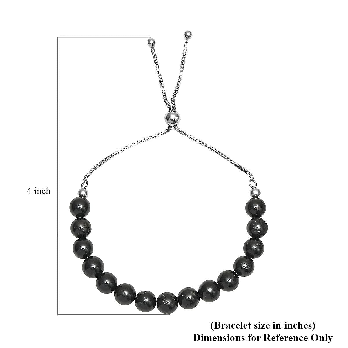 Shungite Bolo Bracelet in Rhodium Over Sterling Silver (9.50 In) 57.10 ctw image number 4