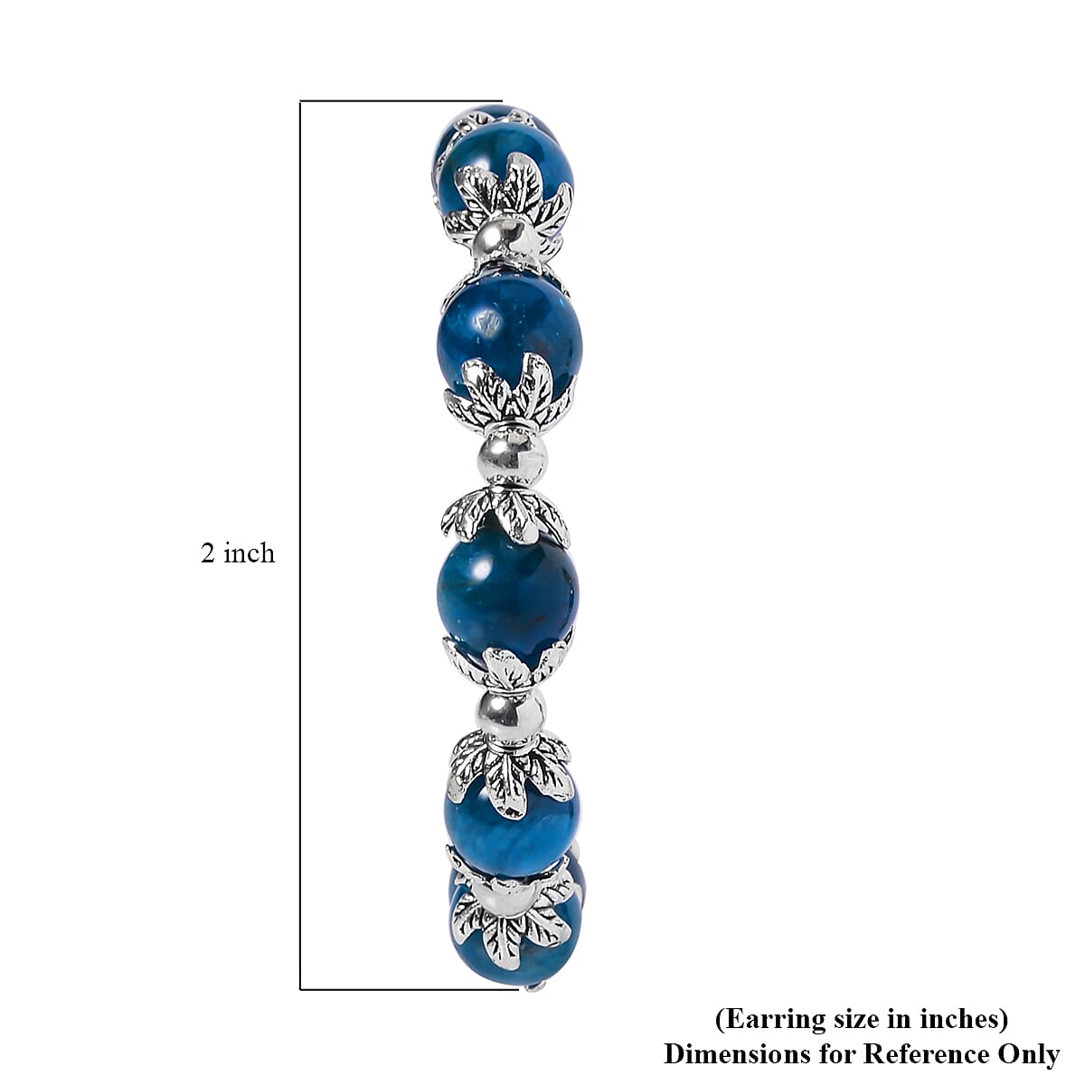 Madagascar Paraiba Apatite Half Hoop Earrings in Silvertone 54.50 ctw image number 4