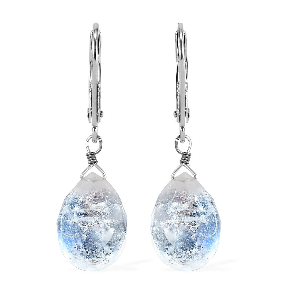 Kuisa Rainbow Moonstone Earrings in Rhodium Over Sterling Silver 9.00 ctw image number 0