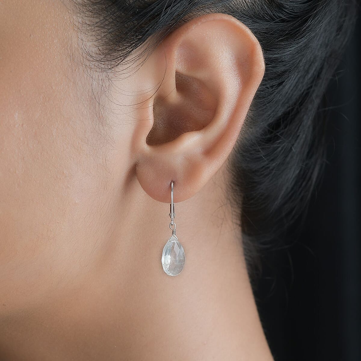 Kuisa Rainbow Moonstone Earrings in Rhodium Over Sterling Silver 9.00 ctw image number 3